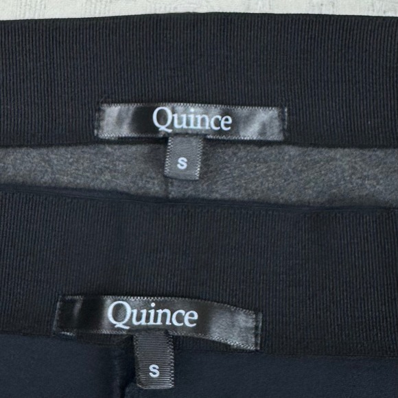 Quince Ultra Stretch Ponte Pintuck Ankle Pants Set of 2 Womens S Charcoal & Navy - Picture 3 of 11